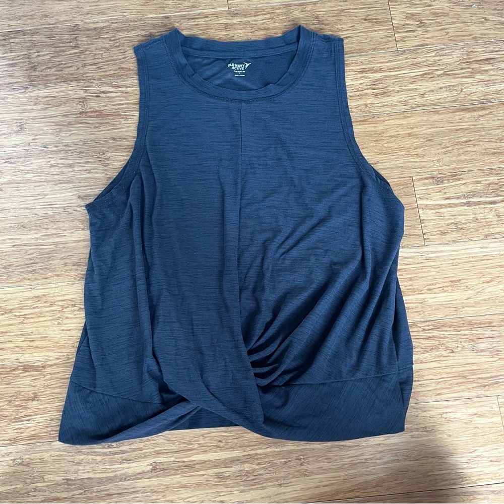 Old Navy Grey Tank Top With Scrunched Front